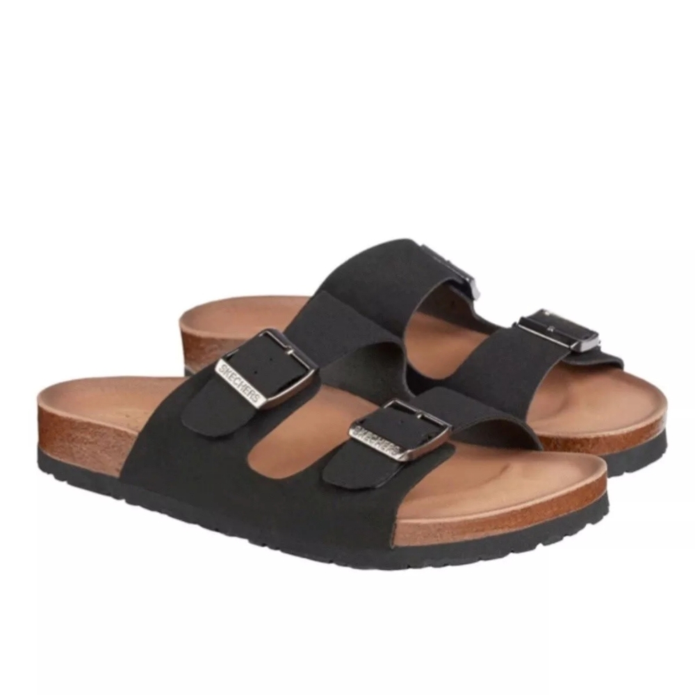 Skechers Black Two Strap Luxe Foam Sandals Size US 10